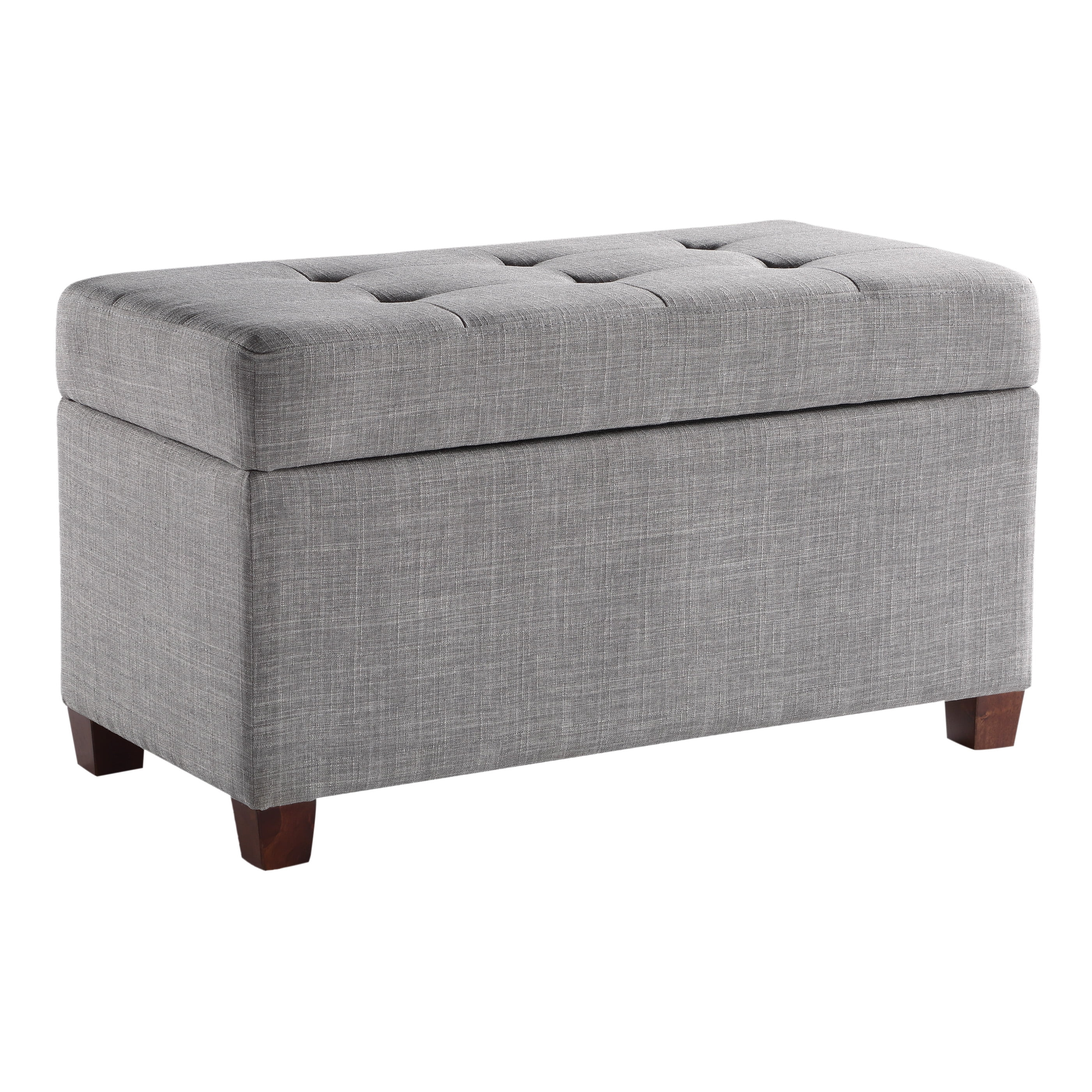 OSP Home Furnishings Storage Ottoman in Dove Gray Fabric