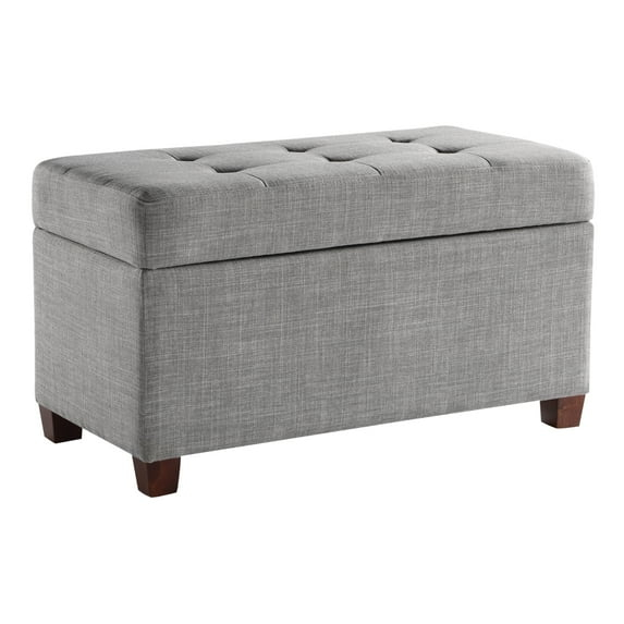 OSP Home Furnishings Storage Ottoman in Dove Gray Fabric