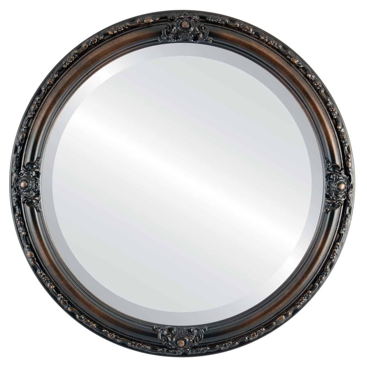 OVALCREST by The OVALCREST Mirror Store Jefferson Framed Round Mirror in Rubbed Bronze - Antique Bronze 20x20