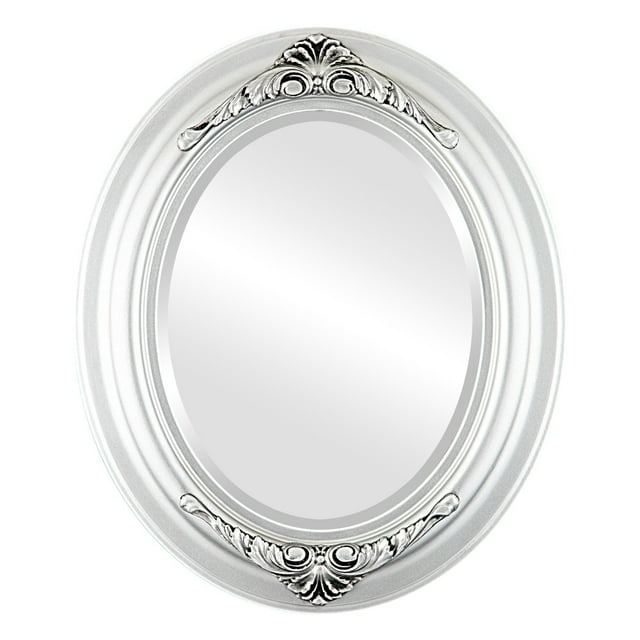 OVALCREST by The OVALCREST Mirror Store Winchester Framed Oval Mirror in Silver Spray 21x25