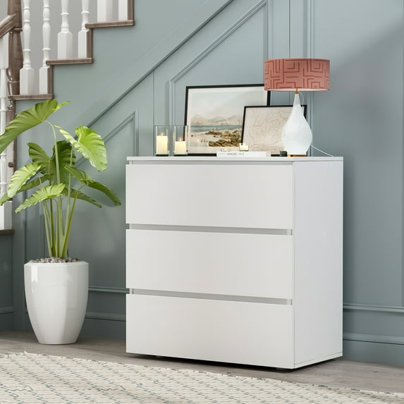 WIAWG 3 Drawers Dresser Chest for Bedroom,White