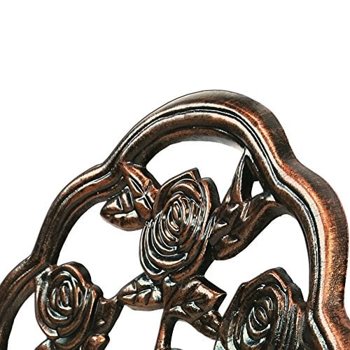 Oakland Living 3-Piece Rose Bistro Set with 23.5-Inch Cast aluminum Top Table