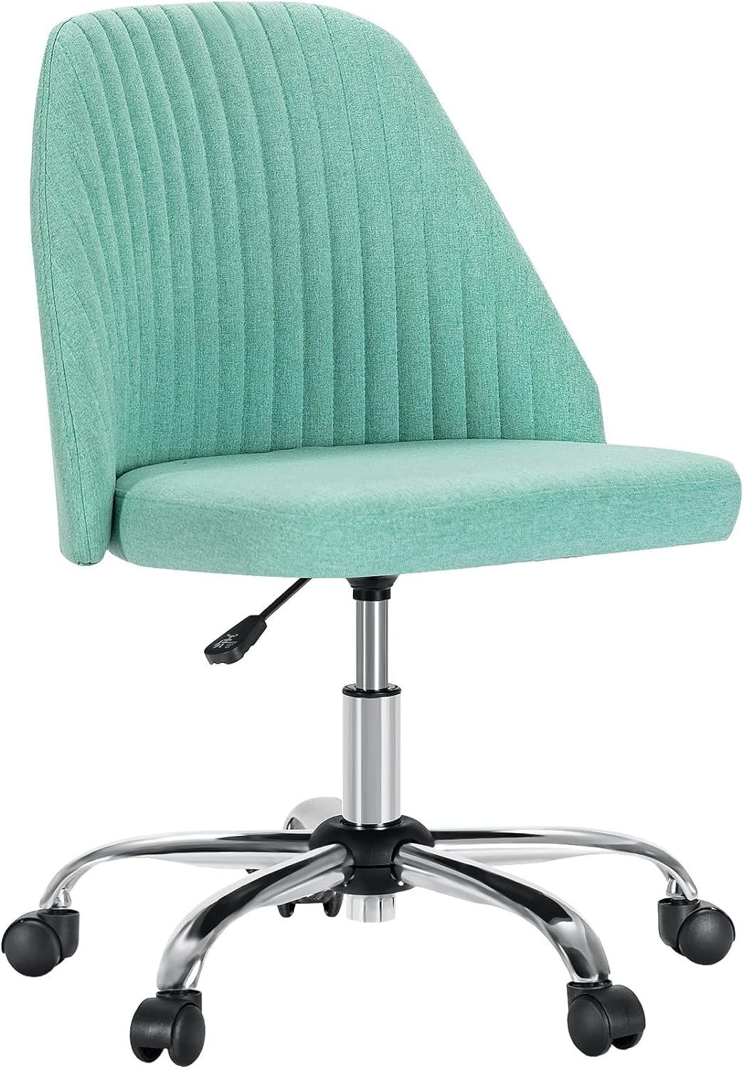 Office Desk Chair, Modern Cute Rolling Vanity Swivel Task Chairs with Wheels, Comfortable Back Seat Armless for Home, Bedrooms, Office, Study, Student, Adults, Make-up, Dressing Room, Cloud, Grey