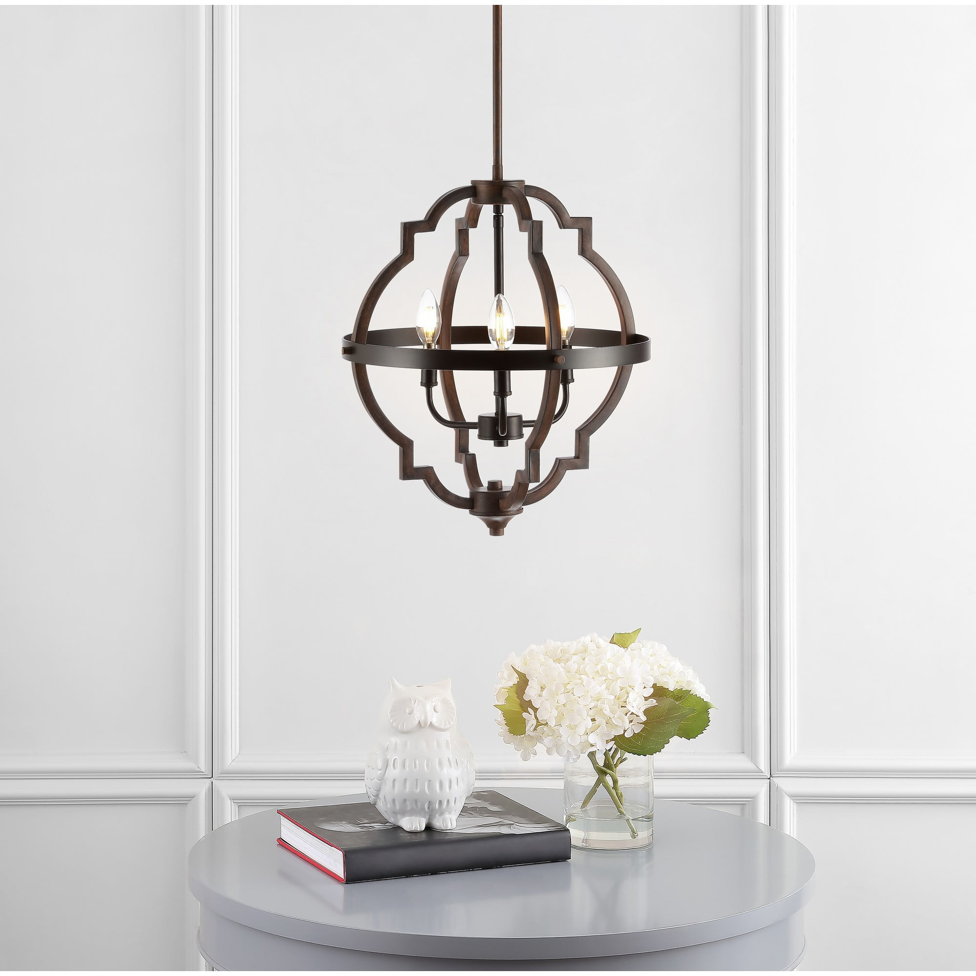 Ogee 16.75" 3-Light Adjustable Iron Rustic Industrial LED Pendant, Oil Rubbed Bronze