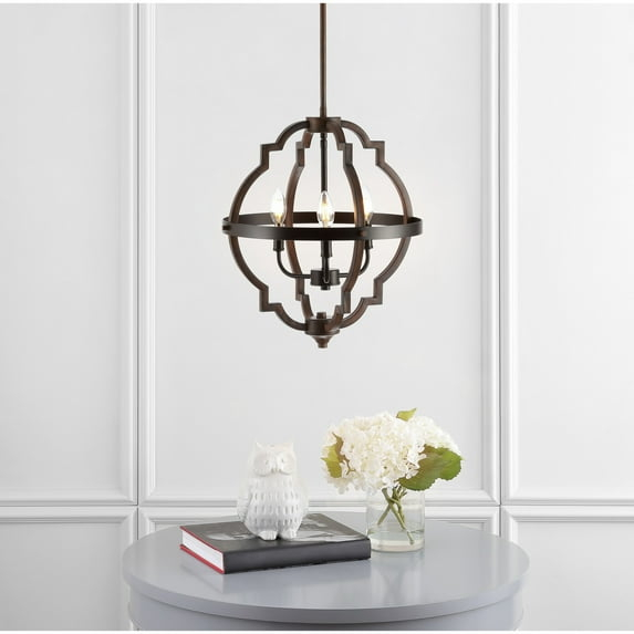 Ogee 16.75" 3-Light Adjustable Iron Rustic Industrial LED Pendant, Oil Rubbed Bronze
