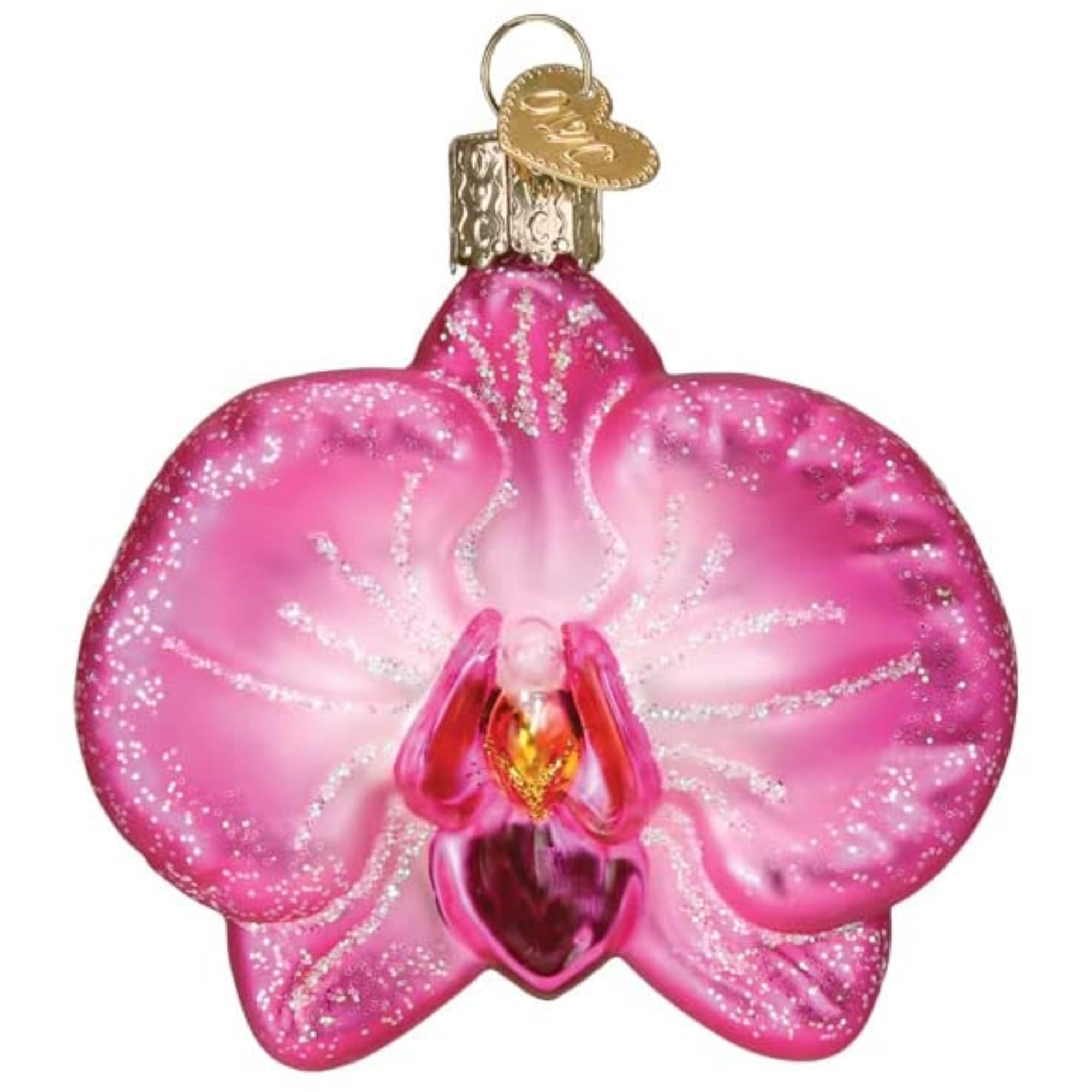 Old World Christmas Glass Blown Christmas Ornament, Orchid (With OWC Gift Box)