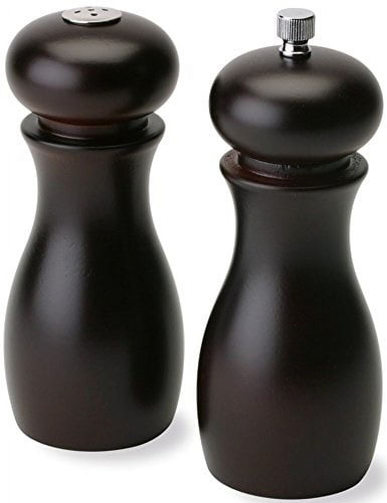 Olde Thompson 6" Caffe Adjustable Wood Pepper Mill & Salt Shaker Set, Espresso