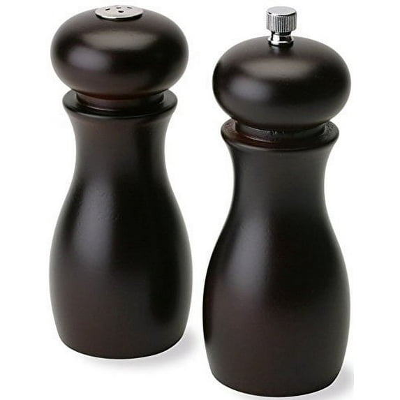 Olde Thompson 6" Caffe Adjustable Wood Pepper Mill & Salt Shaker Set, Espresso