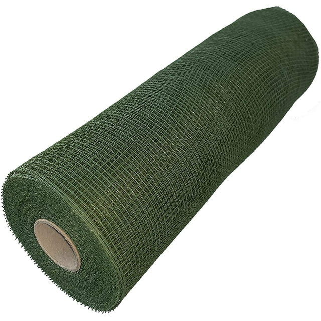 LKWLPD Decor Mesh PP Burlap Mesh 10 Inch X 10 Yards Decorative Wrapping Ribbon Poly Mesh Wrap for Home Party Christmas Decoration Olive
