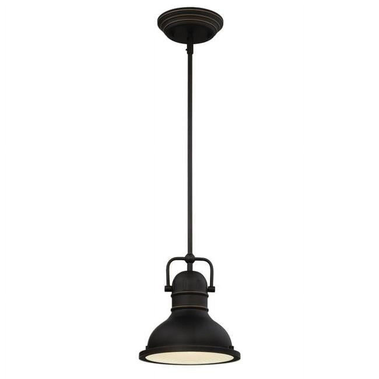 Westinghouse Lighting 63082B One-Light LED Mini Pendant Oil Rubbed Bronze with Highlights & Frosted Prismatic Lens