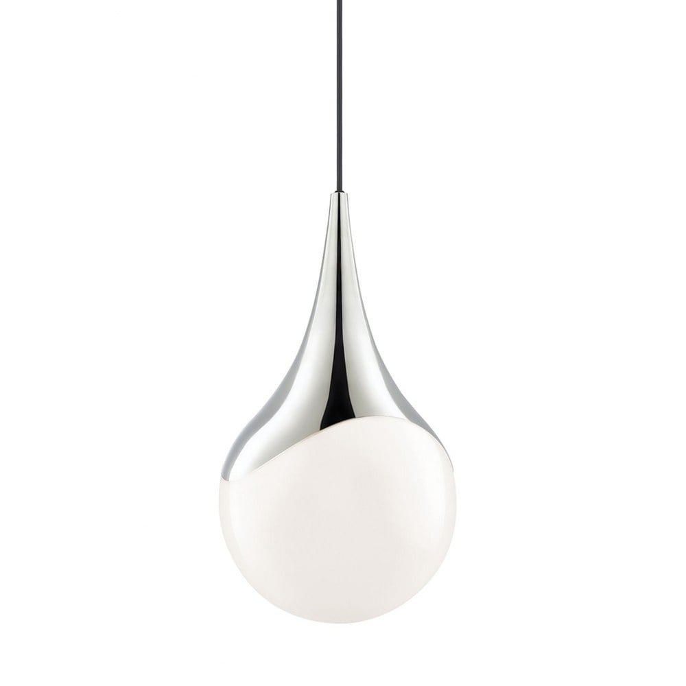 Mitzi Ariana 1 - Light Pendant in  Polished Nickel Opal Glossy Glass Shade  Shade