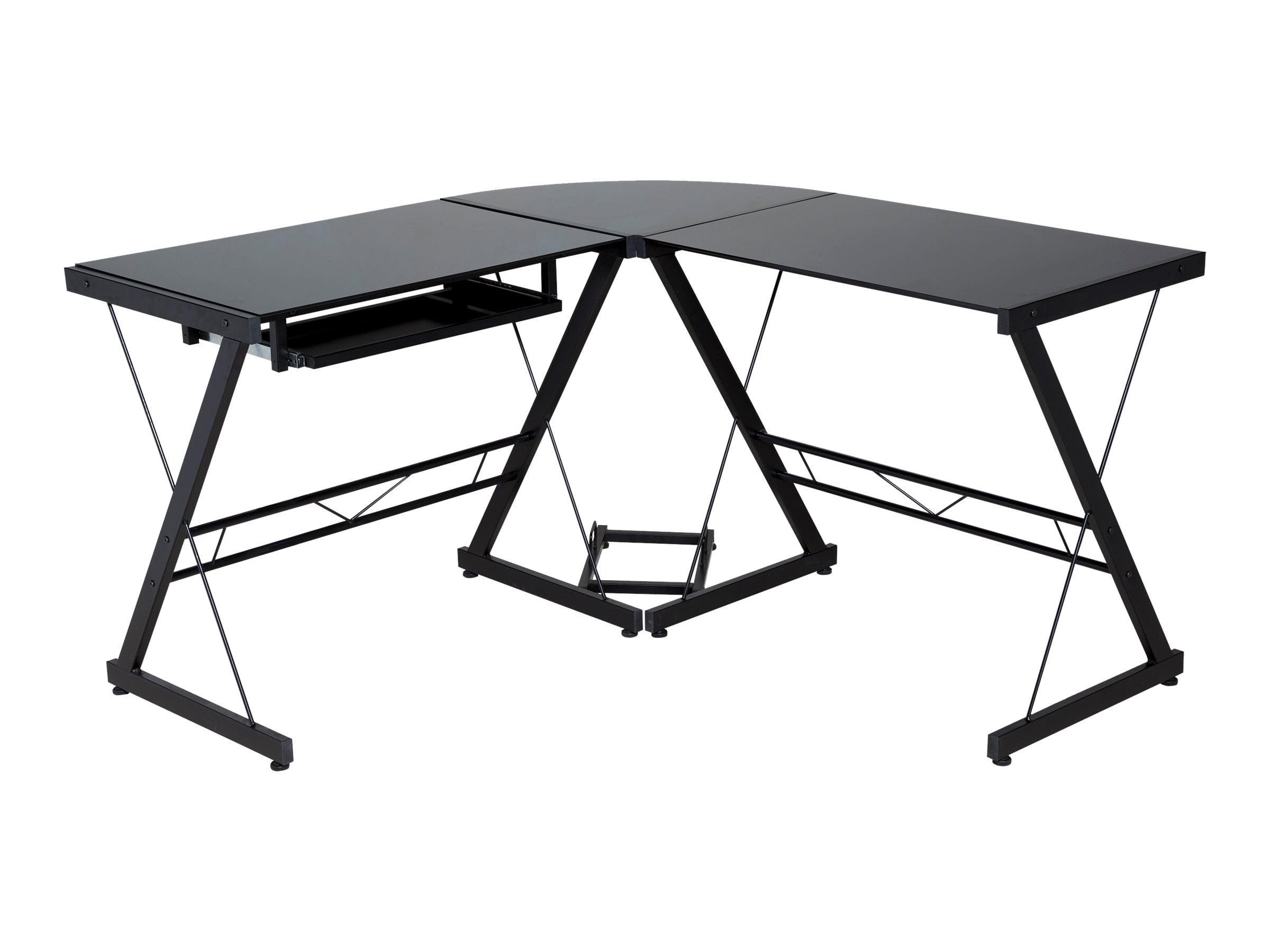 OneSpace - Table - L-shaped - black - black base