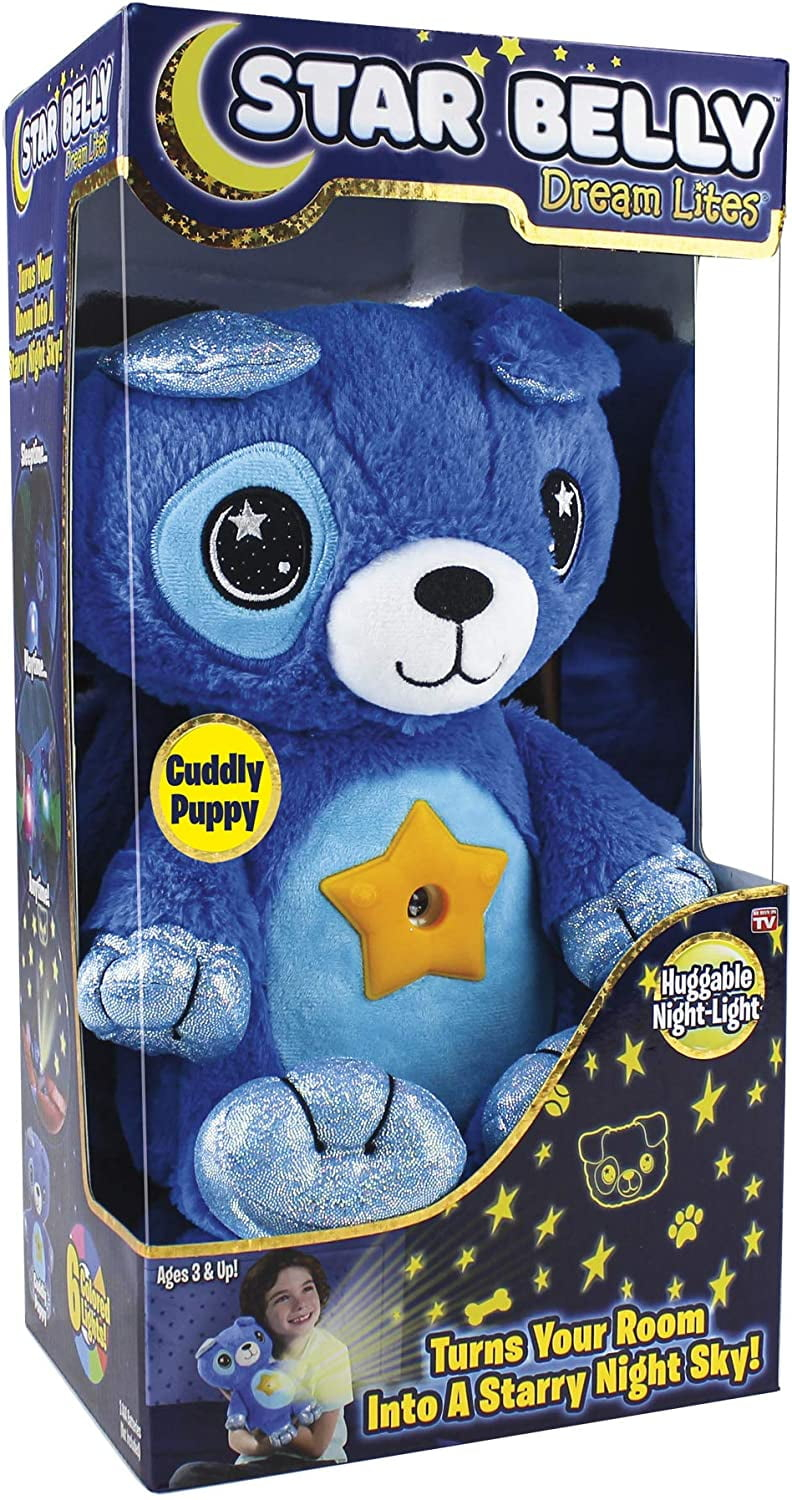 Ontel Star Belly Dream Lites, Stuffed Animal Night Light, Cuddly Blue Puppy