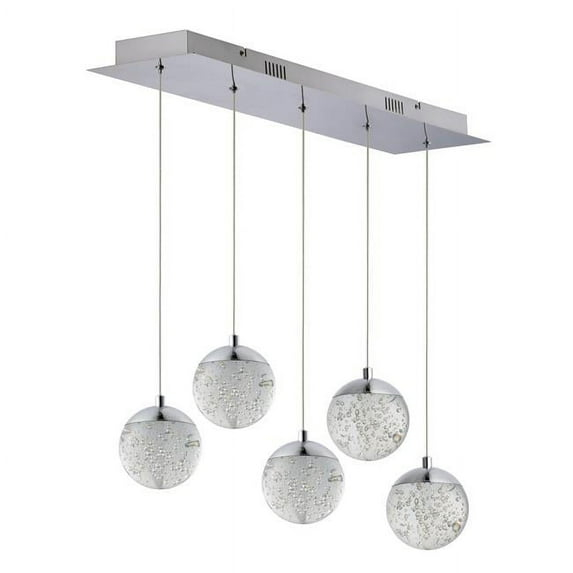Orb 5-Light Pendant Ceiling Light, Polished Chrome