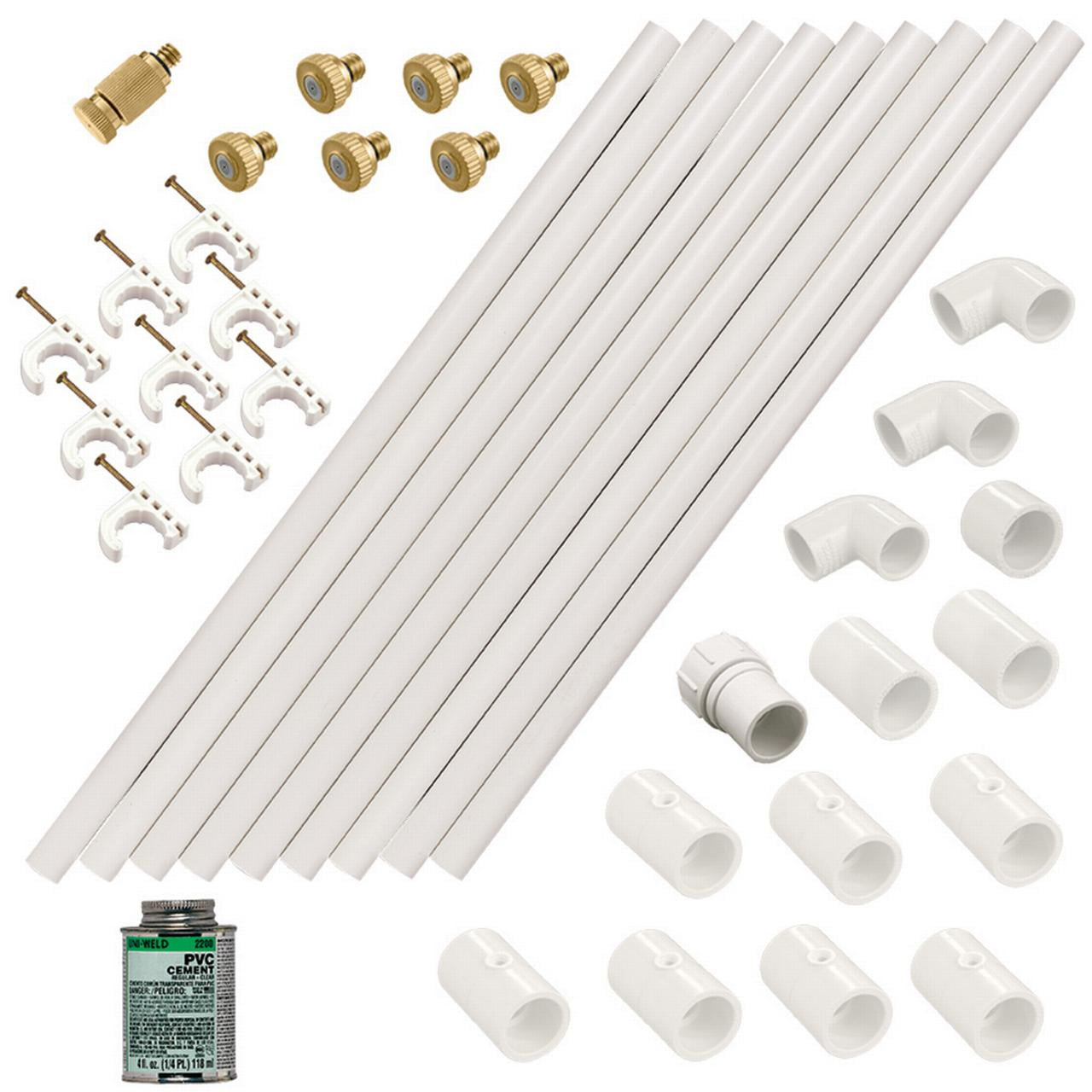 Orbit 12 ft. Outdoor PVC Mist Cooling System with 6 Mist Nozzles for Ultimate Cooling, Stage 1