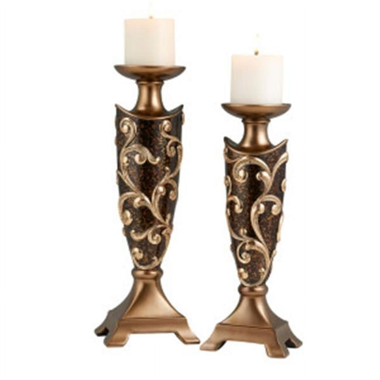 ORE international, Inc. 14", 16" Odysseus Baroque Candleholder Set Of 2