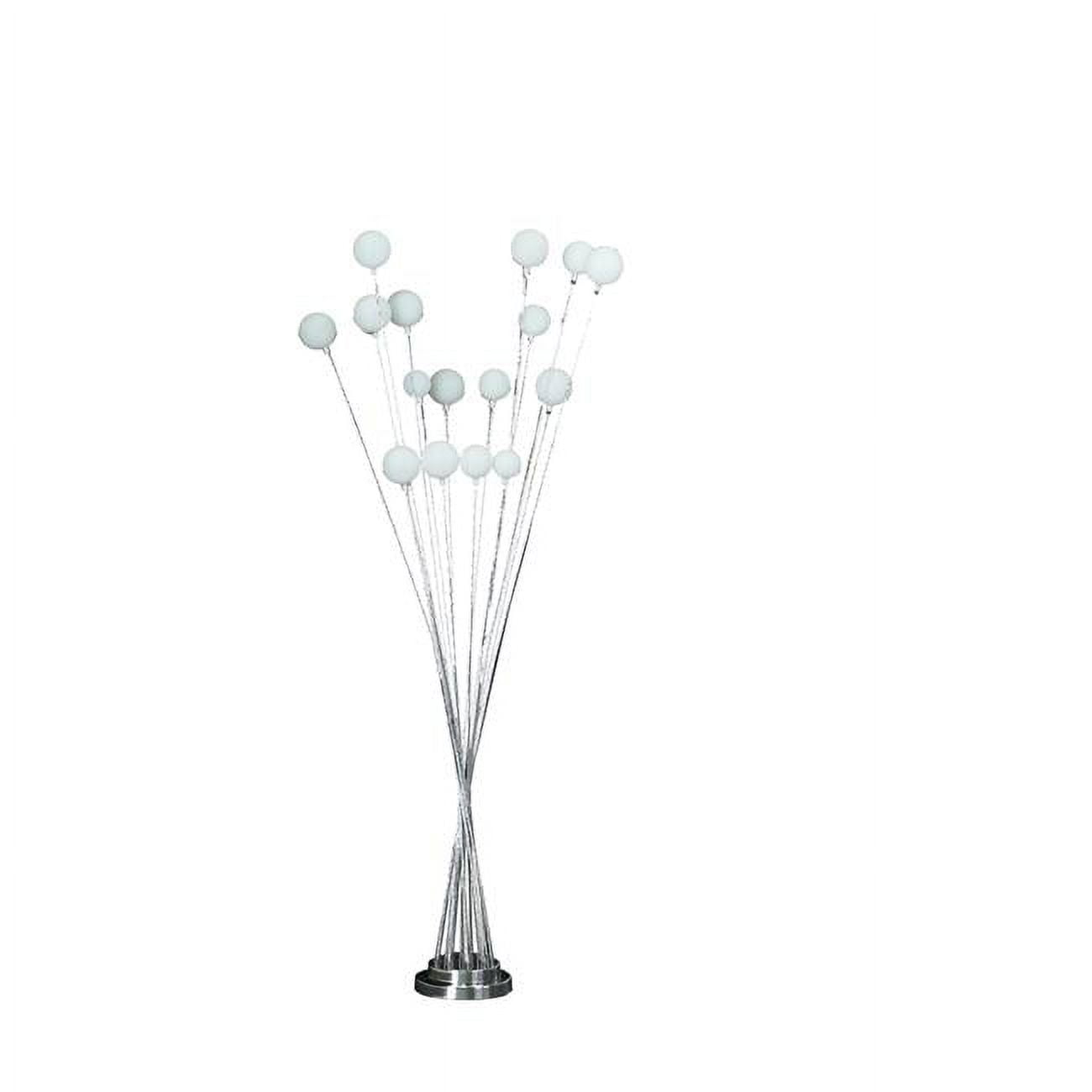 Ore International 16-Light Acrylic Globe Aluminun Led Chrysanthe Silver Chrome Metal Floor Lamp