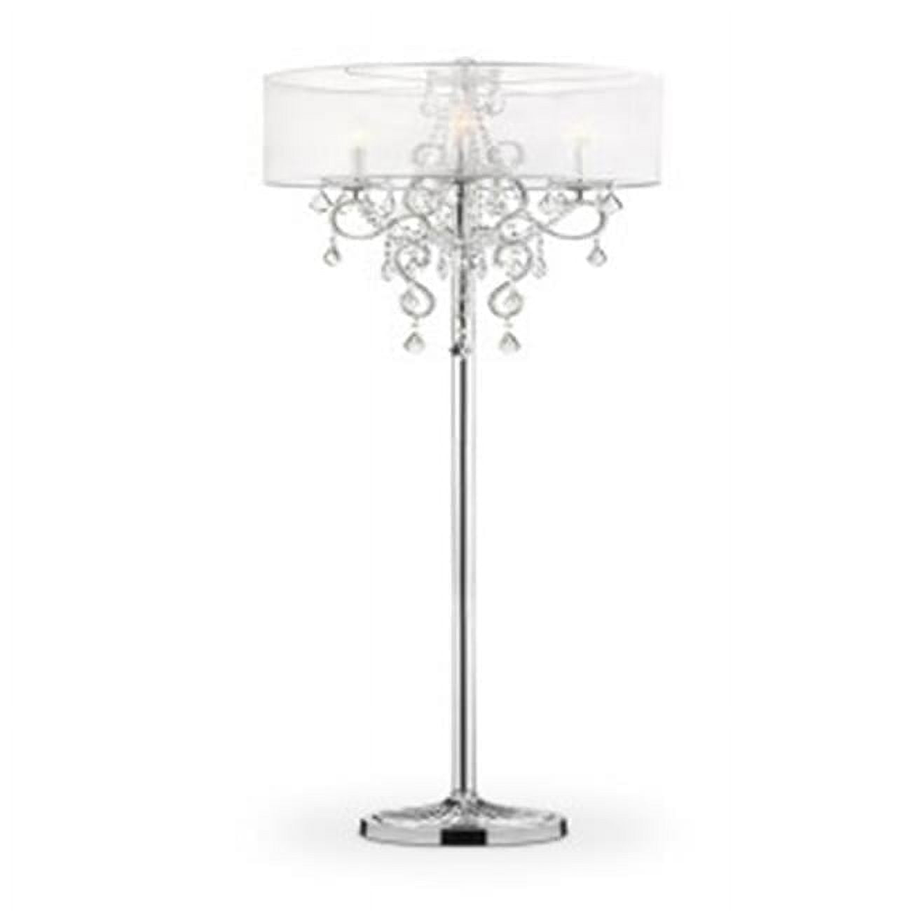ORE International 63" Metal "Evangelia" Floor Lamp with Crystal Accents in Clear