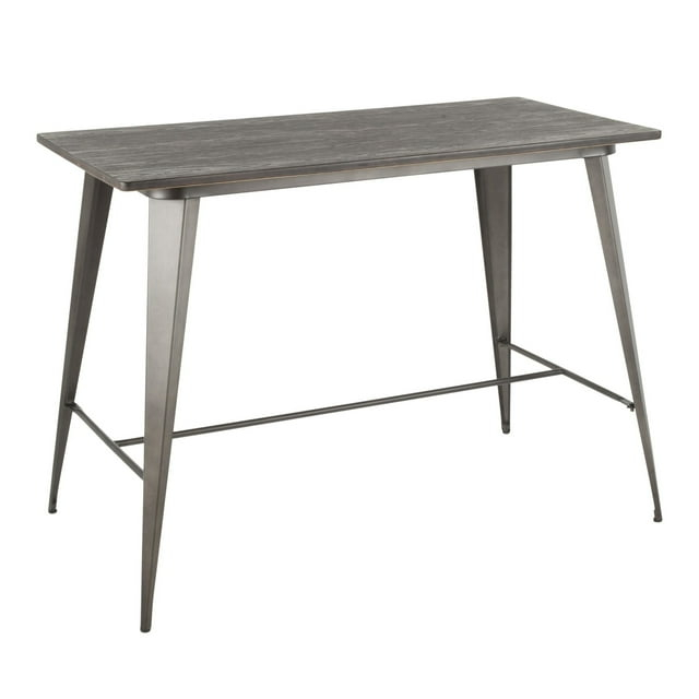 Oregon Industrial Counter Table in Antique and Espresso by LumiSource