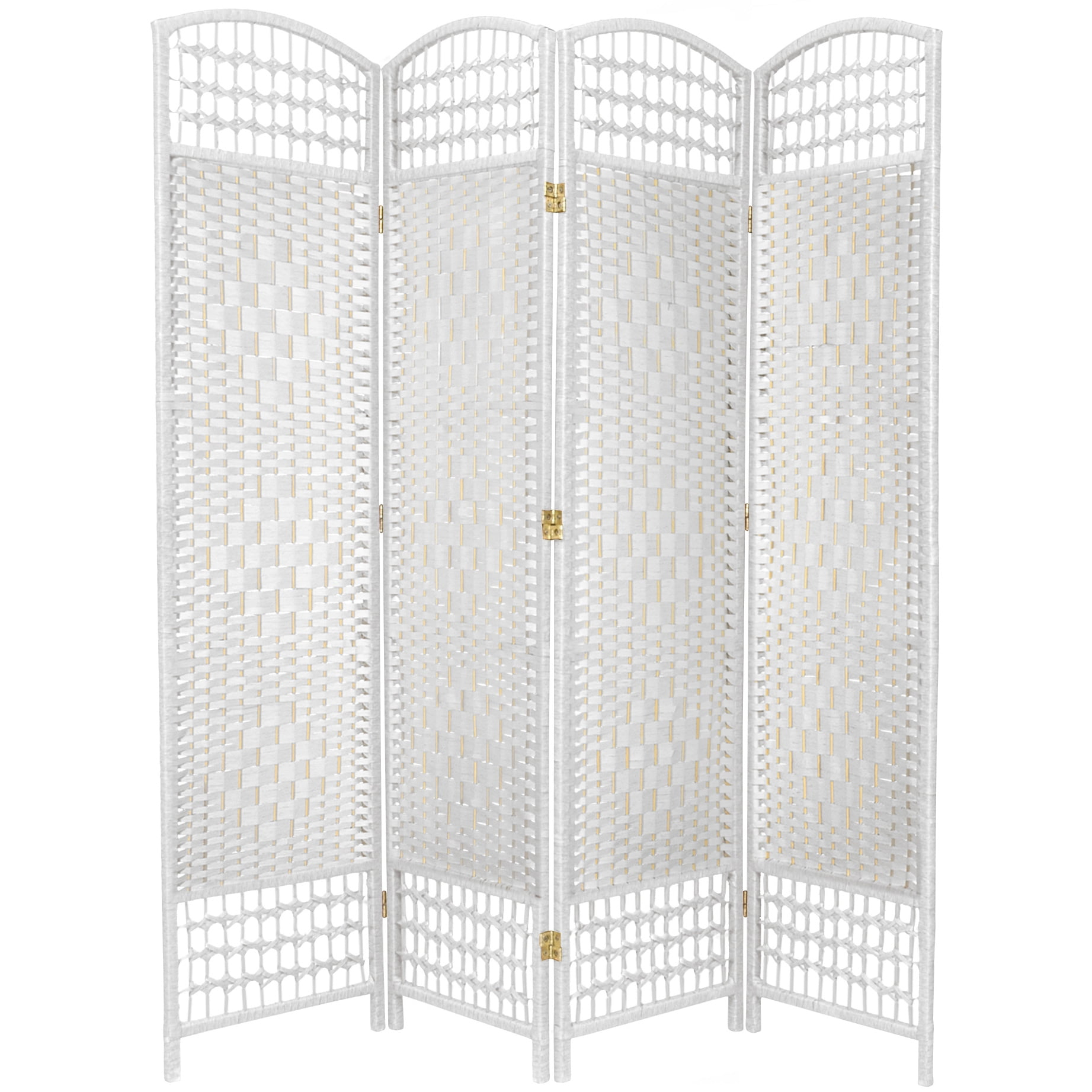 5 1/2 ft. Tall Fiber Weave Room Divider - White (4 Panels)