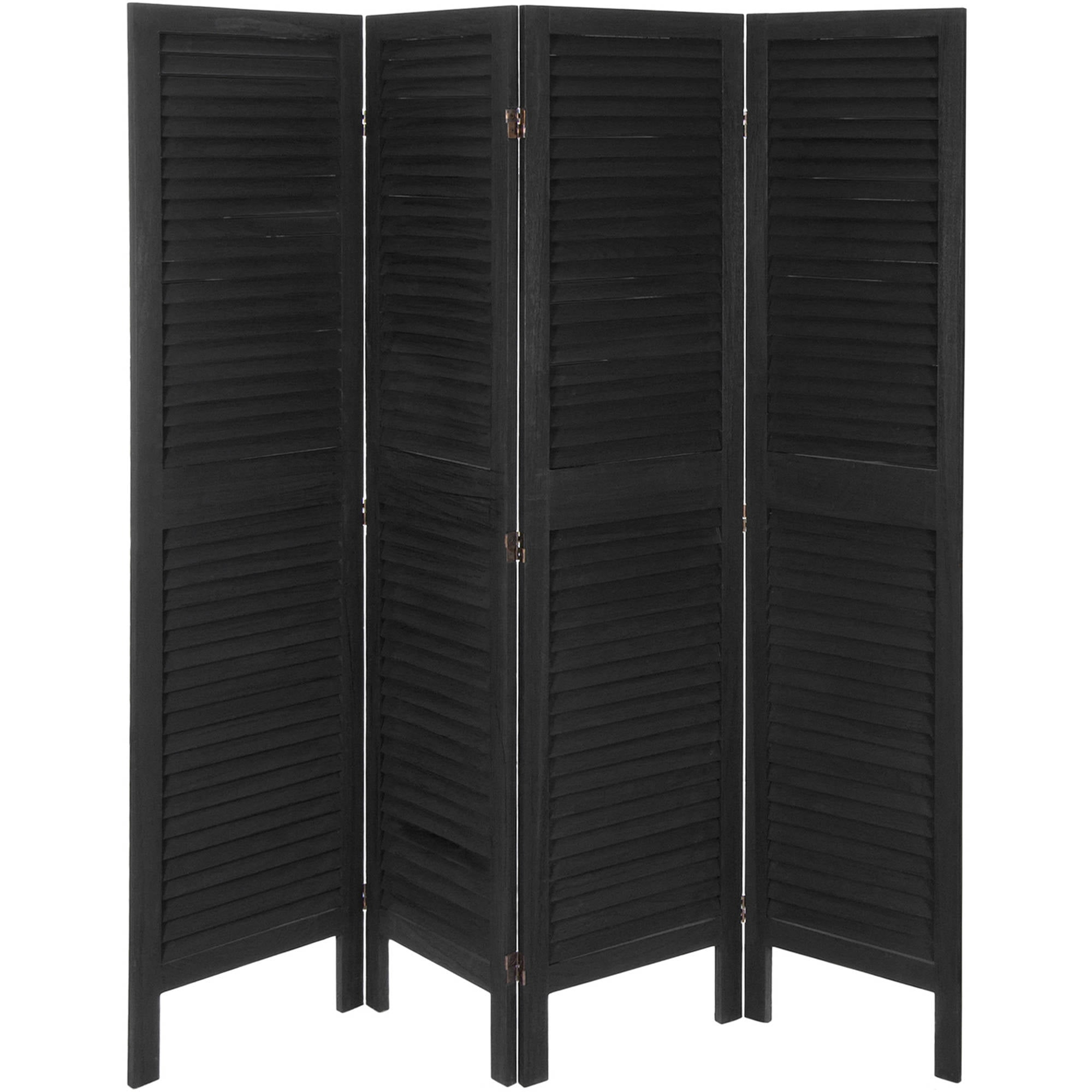 Oriental Furniture 5 1/2 ft. Tall Venetian Room Divider - 4 Panel - Black