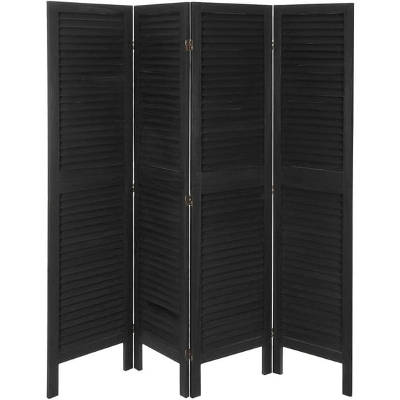 Oriental Furniture 5 1/2 ft. Tall Venetian Room Divider - 4 Panel - Black