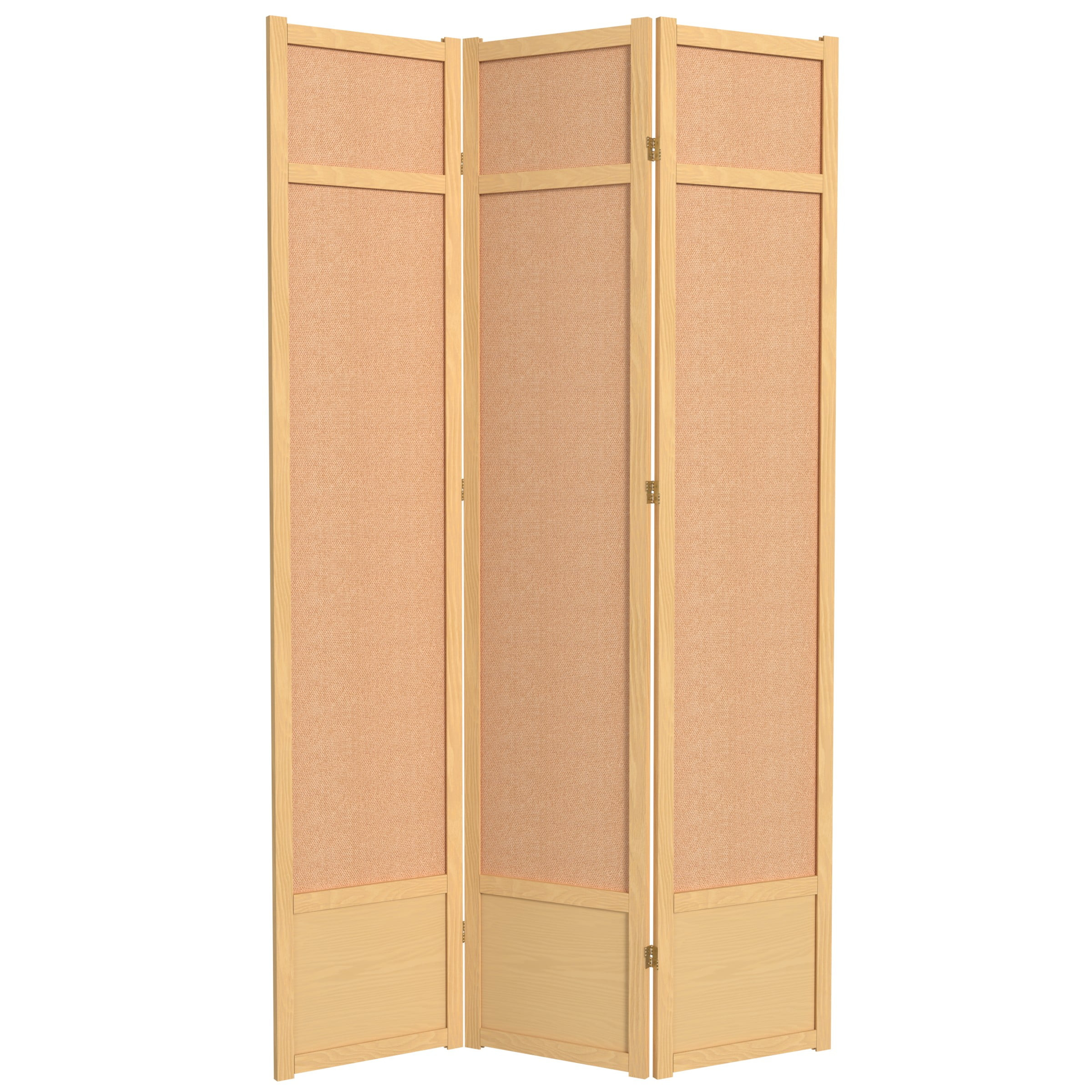 Oriental Furniture 7 Ft Tall Jute Shoji Screen, natural, 3 panel