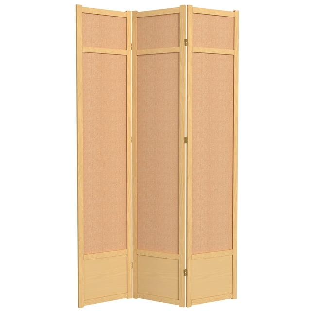 Oriental Furniture 7 Ft Tall Jute Shoji Screen, natural, 3 panel