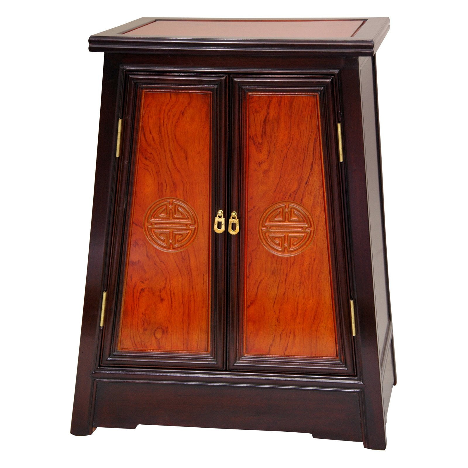 Oriental Furniture Rosewood Long Life Cabinet, Two-tone, 23.00"W x 27.50"H