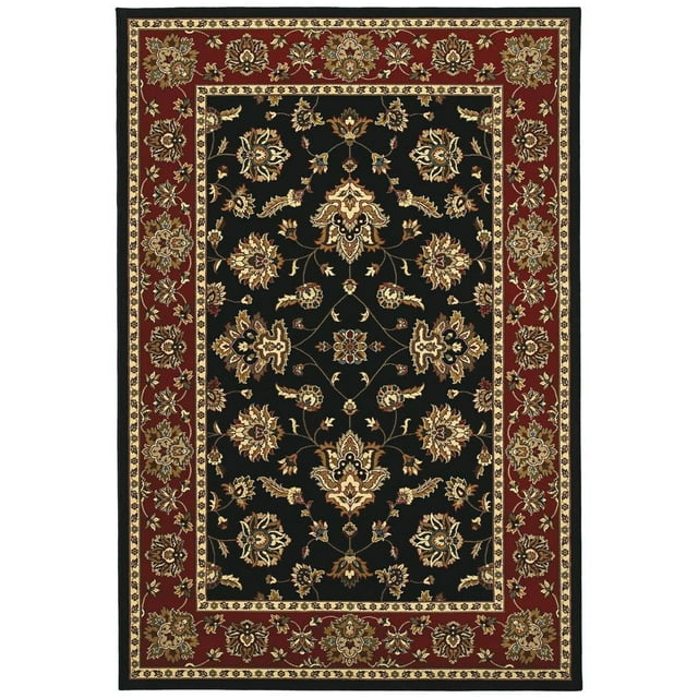 Oriental Weavers Ariana Area Rug - 623M3 - 6'7" x 9'6" - in Black/ Red - Vintage Inspired, Stain Resistant, Family and Pet Friendly , Dining, Living Room Rug