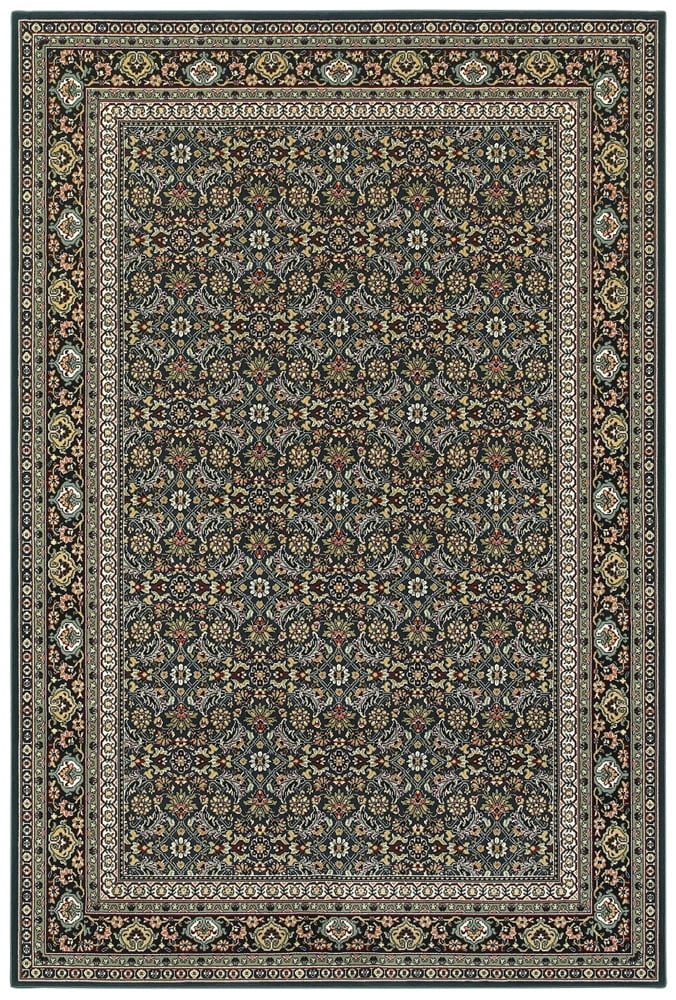 Oriental Weavers Kashan Area Rug - 180L1 - 6'7" x 9'6" - in Navy/ Multi - Vintage Inspired, Stain Resistant, Family and Pet Friendly , Dining, Living Room Rug