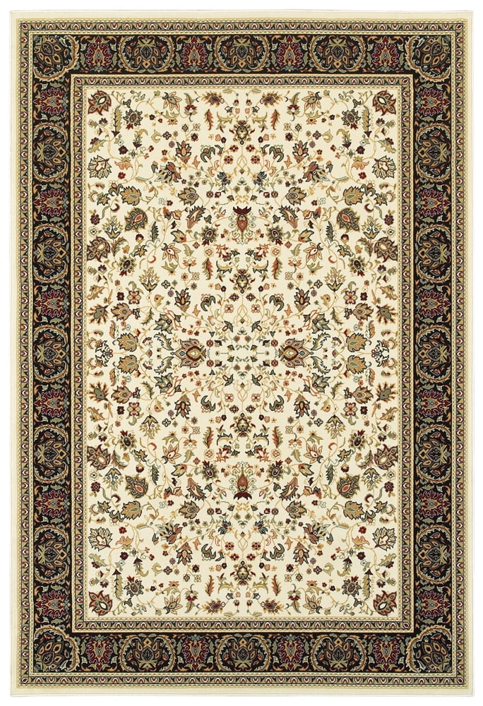 Oriental Weavers Kashan 108X1 Ivory/ Black 5'3" X 7'6" Indoor Area Rug