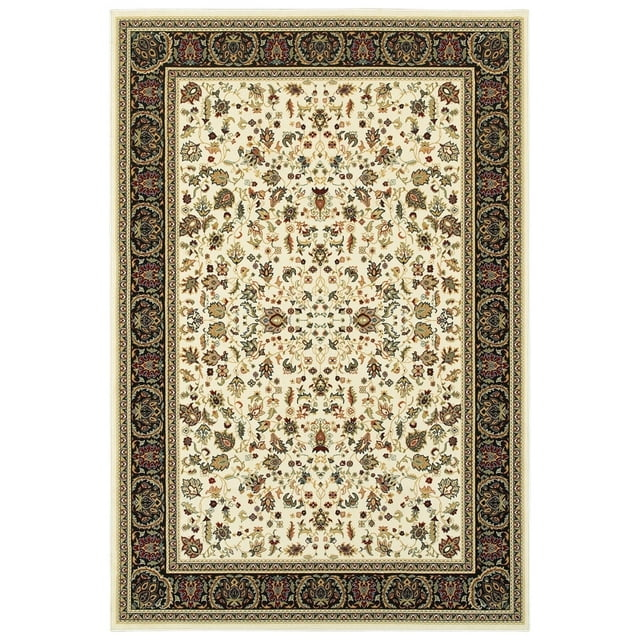Oriental Weavers Kashan 108X1 Ivory/ Black 5'3" X 7'6" Indoor Area Rug