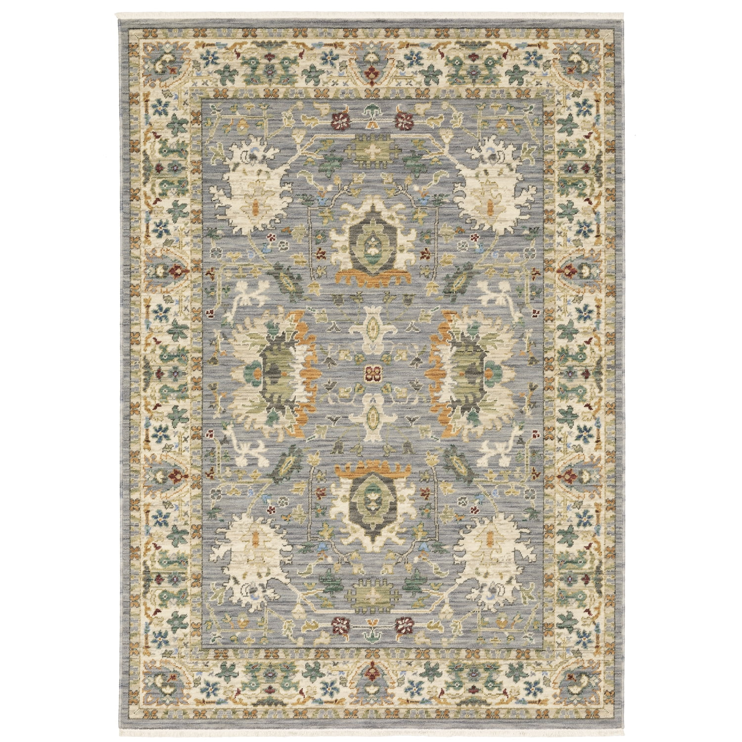 Oriental Weavers Lucca Wool Blend Area Rug - 2063L - 2' x 6' - in Grey/ Multi - Vintage Inspired, Wool Blend, Entryway, Hallway Runner Rug