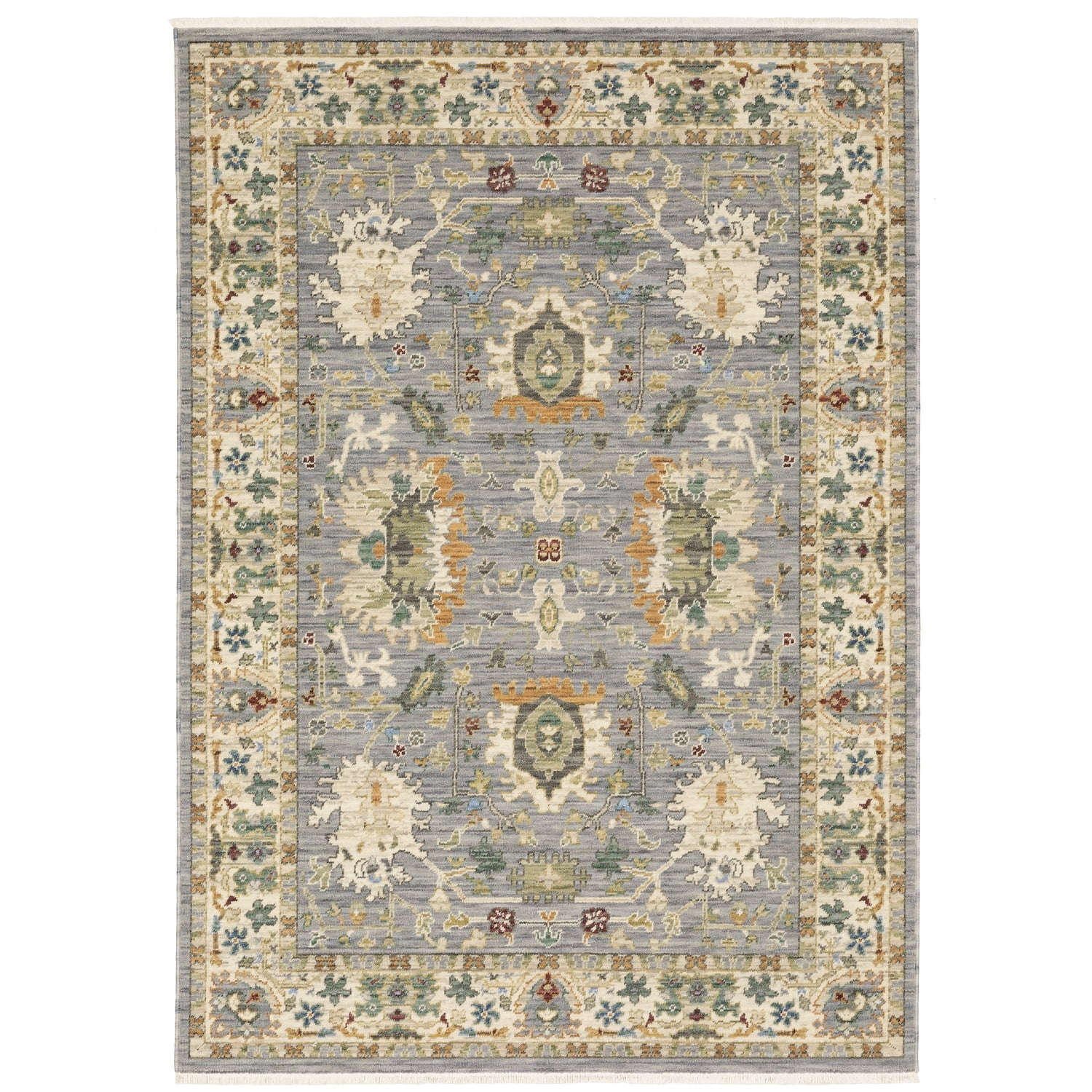 Oriental Weavers Lucca Wool Blend Area Rug - 2063L - 2' x 6' - in Grey/ Multi - Vintage Inspired, Wool Blend, Entryway, Hallway Runner Rug