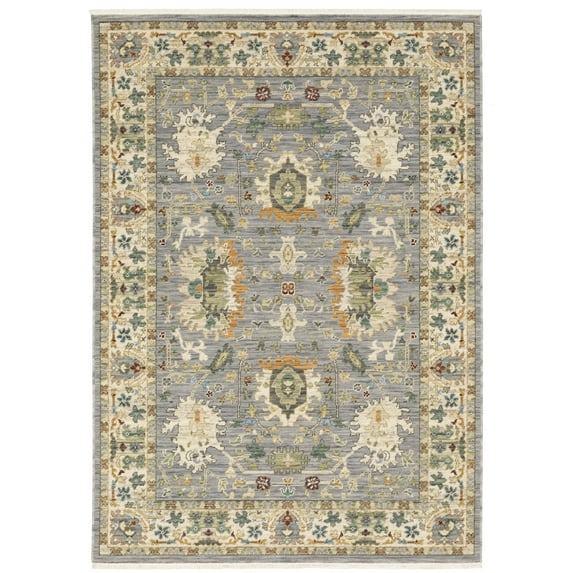Oriental Weavers Lucca Wool Blend Area Rug - 2063L - 2' x 6' - in Grey/ Multi - Vintage Inspired, Wool Blend, Entryway, Hallway Runner Rug
