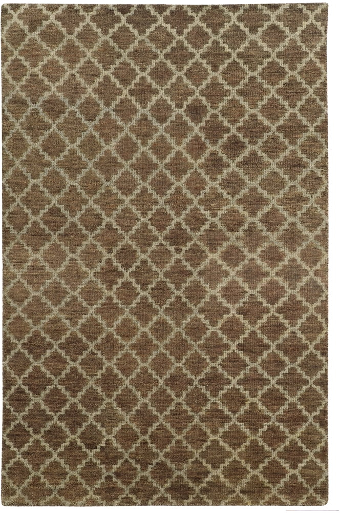 Maddox Geometric Hand-Knotted Wool Brown/Beige Area Rug