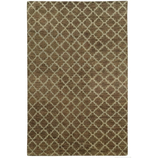 Maddox Geometric Hand-Knotted Wool Brown/Beige Area Rug