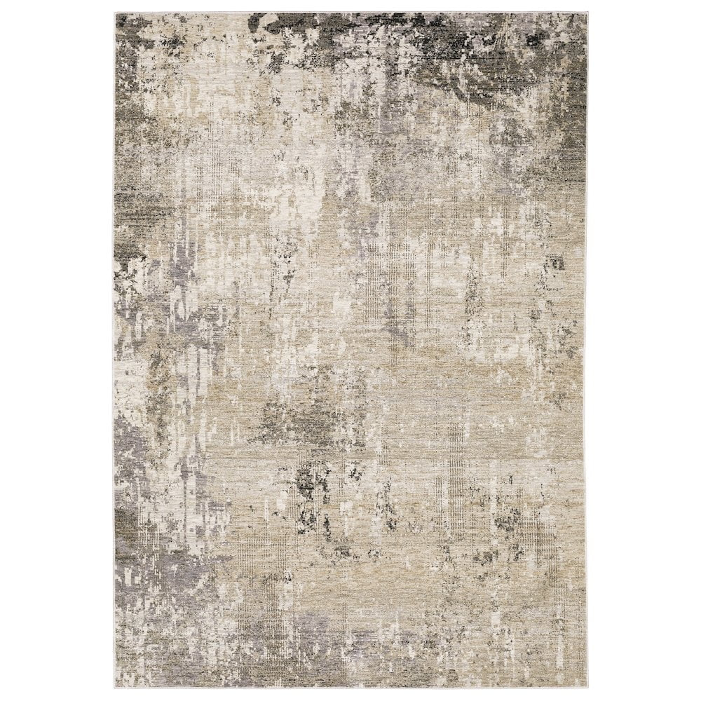 Oriental Weavers Nebulous Area Rug - 002X9 - 6'7" x 9'6" - in Beige/ Gray - Modern Style, Stain Resistant, Family and Pet Friendly , Dining, Living Room Rug