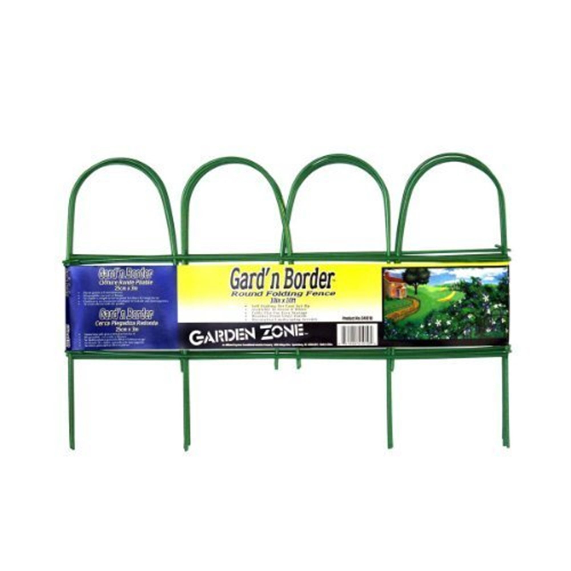 Origin Point Garden Craft Round Folding Border Fence, Green, 10'L x 10" H