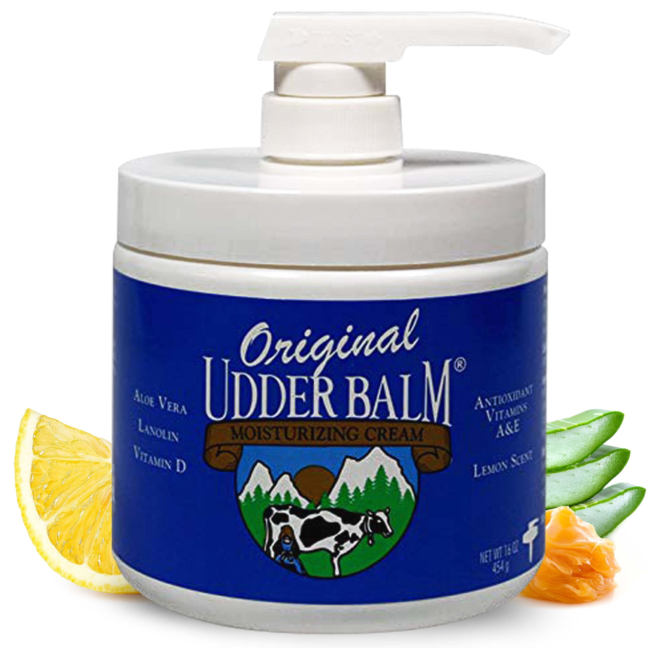 Original Udder Balm Moisturizing Cream with Aloe & Lanolin 16oz Pump Jar.