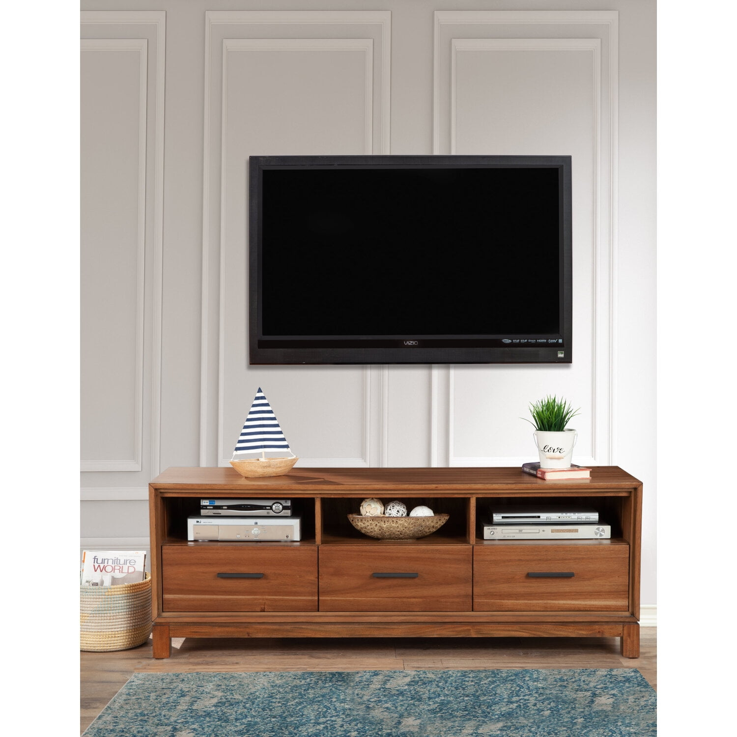 Origins by Alpine Nova TV Console in Honey Maple (Brown)