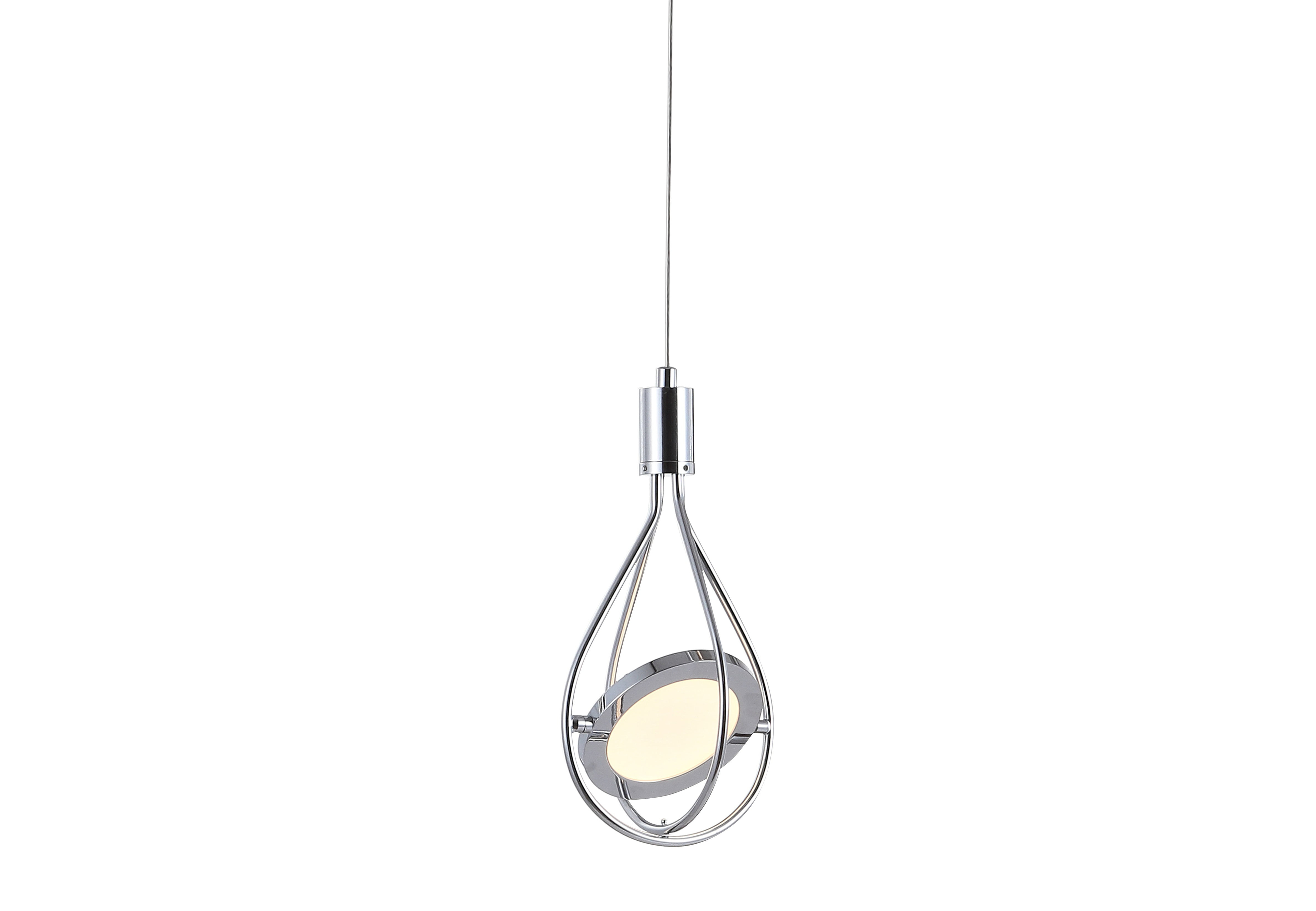 Orion 5.5" Adjustable Modern Integrated 1-Light Cluster LED Metal Pendant, Chrome