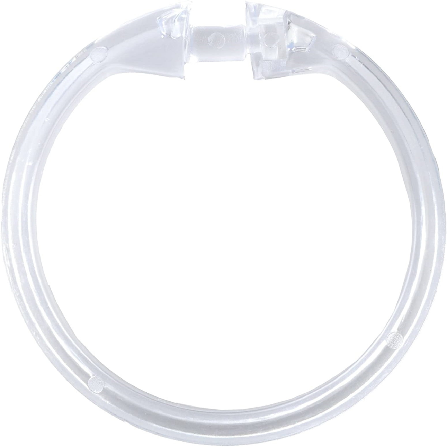 Kenney Rust-Proof Smooth Plastic Shower Curtain Rings, Set of 12, Clear