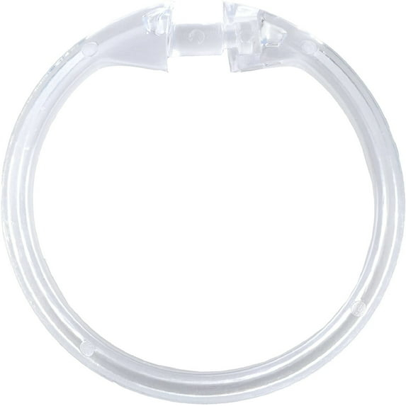 Kenney Rust-Proof Smooth Plastic Shower Curtain Rings, Set of 12, Clear