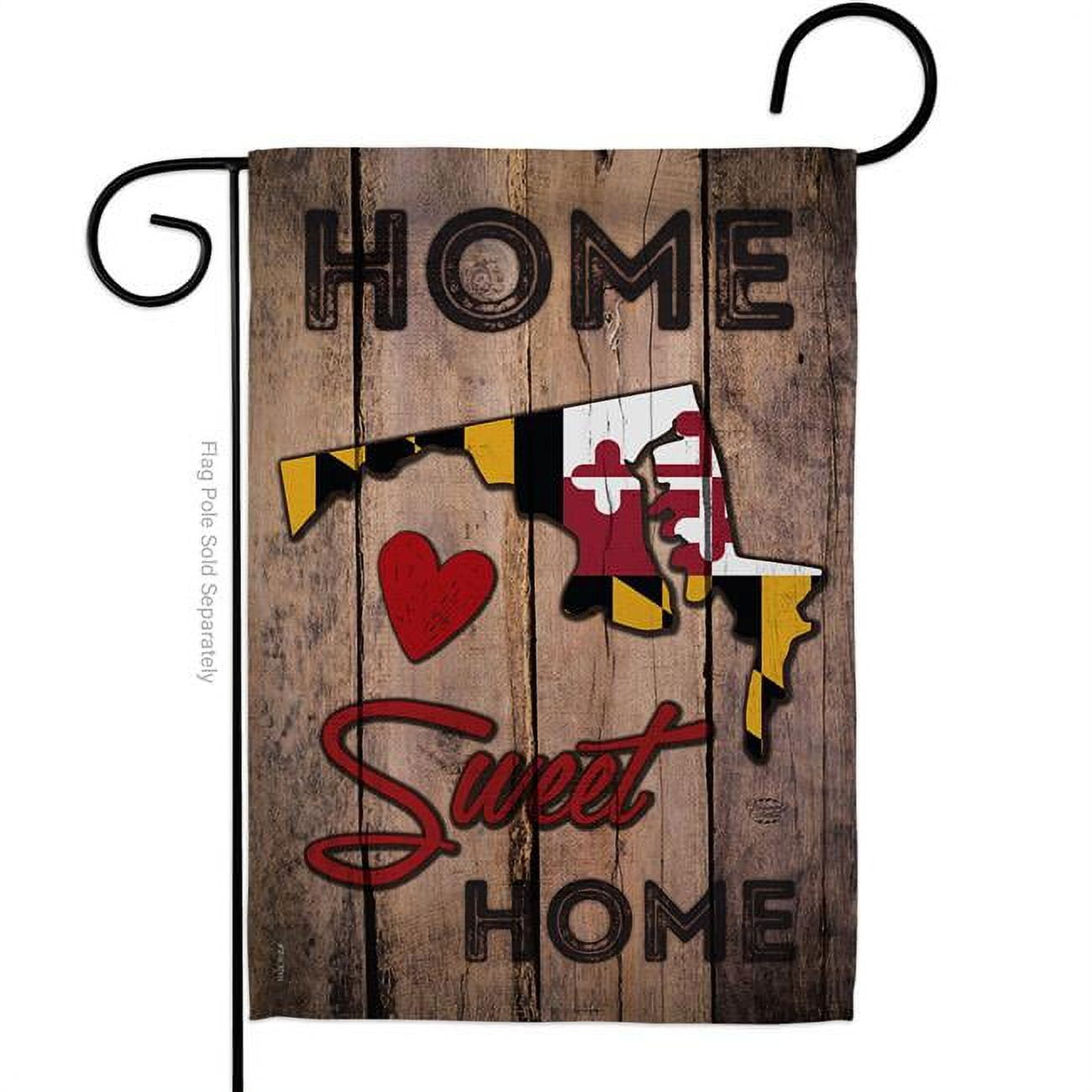 Ornament Collection G191158-BO 13 x 18.5 in. State Maryland Home Sweet American State Vertical Garden Flag with Double-Sided House Decoration Banner Yard Gift