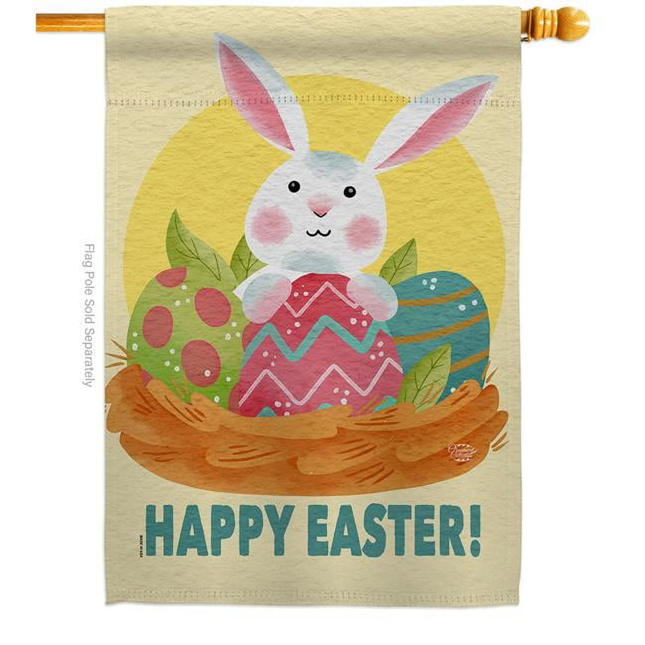 Ornament Collection H192421-BO 28 x 40 in. Easter Bunny Fun House Flag with Spring Double-Sided Decorative Vertical Flags Decoration Banner Garden Yard Gift