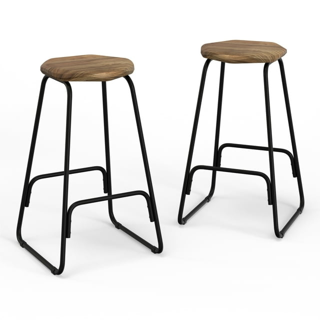 Taburete Alto para Mostrador de Metal Industrial Orson (Juego de 2) en Natural