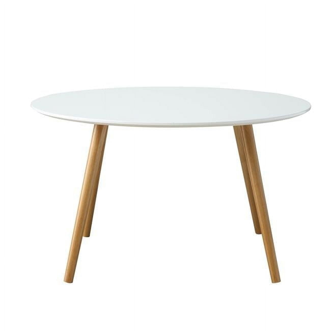 Convenience Concepts Oslo 32" Round Coffee Table in Glossy White Wood Finish