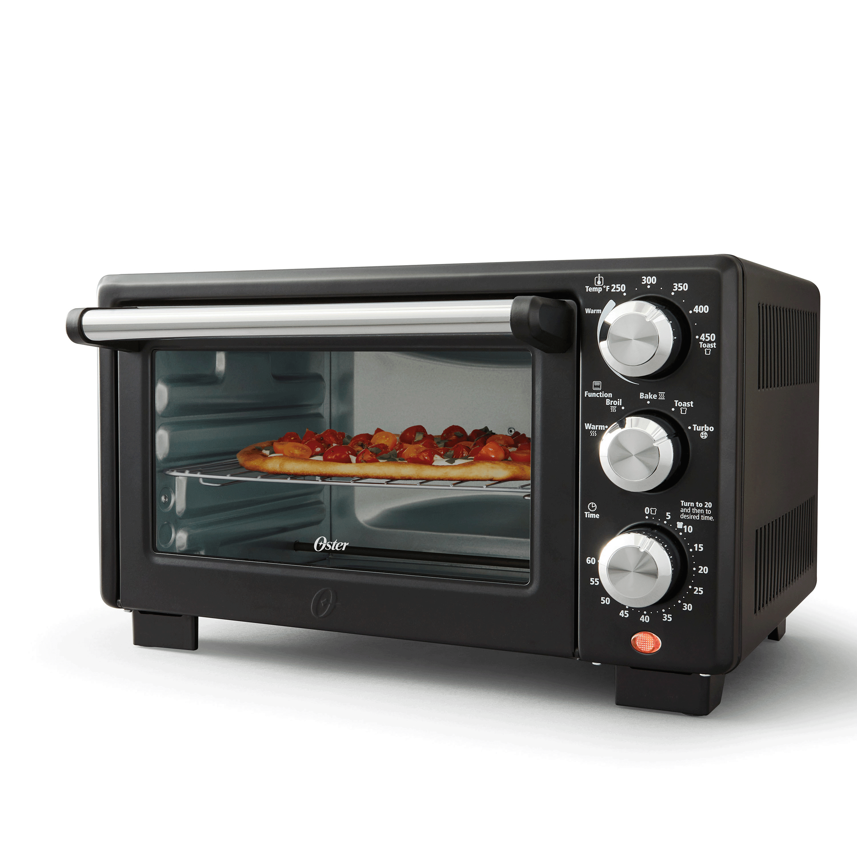 Matte Black and Silver 4-Slice Convection Toaster Oven